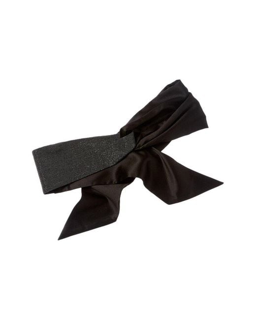 Brunello Cucinelli Black Monili Bead Silk Head Scarf