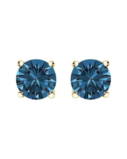 Haus of Brilliance Blue 14K 1.00 Ct. Tw. Lab-Grown Diamond Stud Earrings