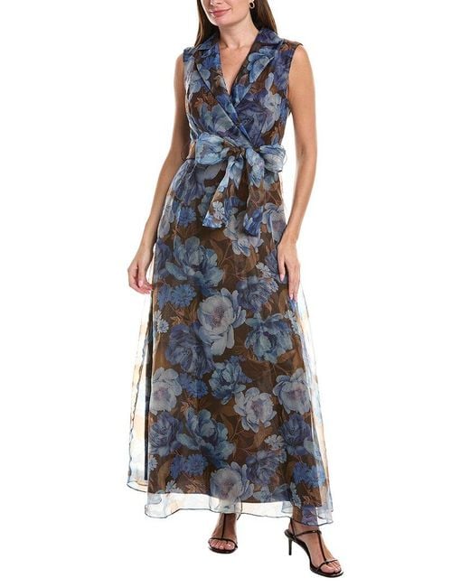 Julia Jordan Blue Printed Maxi Dress