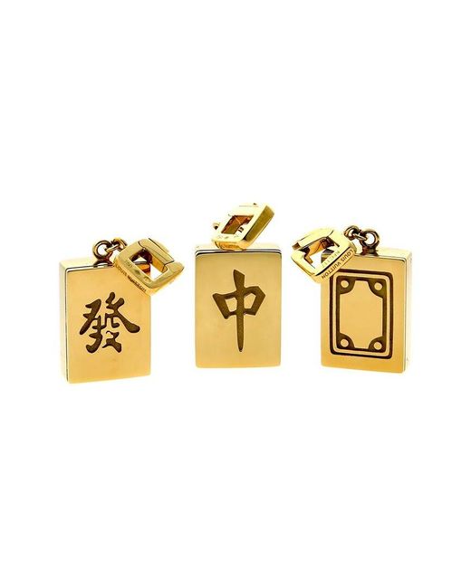 Louis Vuitton Metallic 18K Diamond Limited Edition Mahjong Tile Pendant Set (Authentic Pre-Owned)