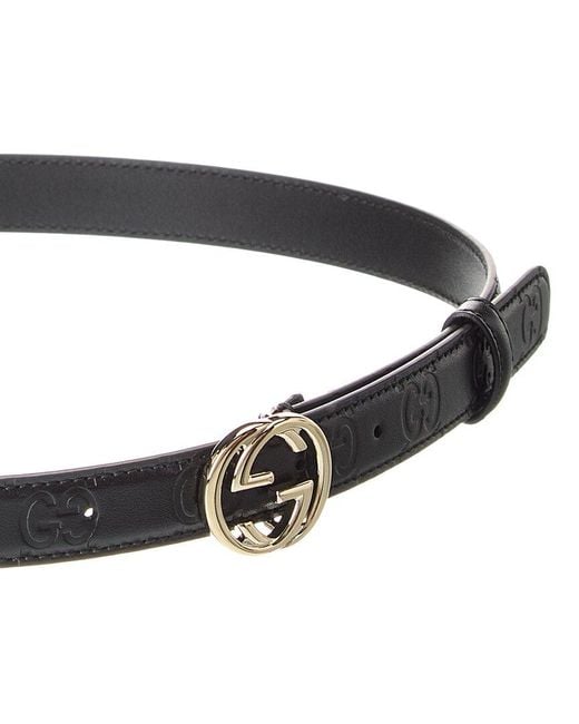 Gucci Black Interlocking G Leather Belt