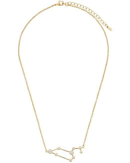 Sterling Forever Metallic When Stars Align Constellation Sign 14K Plated Cz Necklace