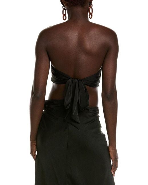 Bardot Black Dylan Satin Bandeau Top