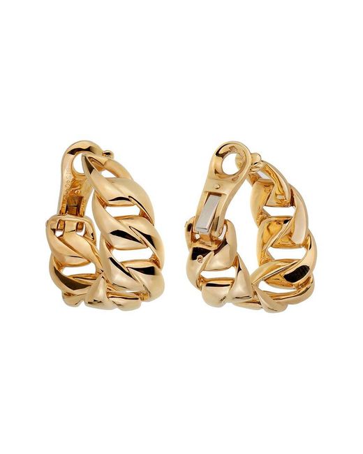 Cartier Metallic 18K Chain Link Clip-On Hoops (Authentic Pre-Owned)