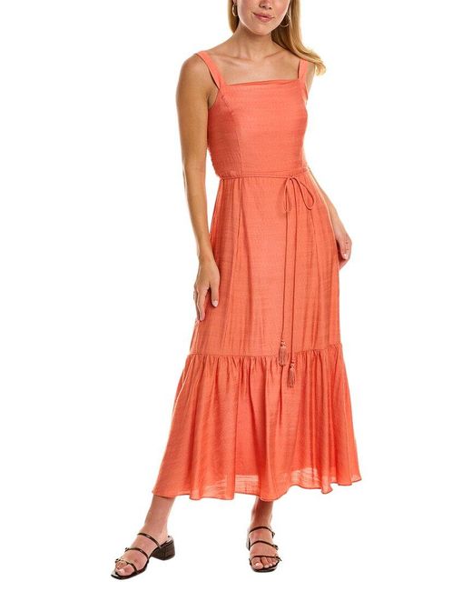 Taylor Sleeveless Midi Dress in Orange | Lyst Canada