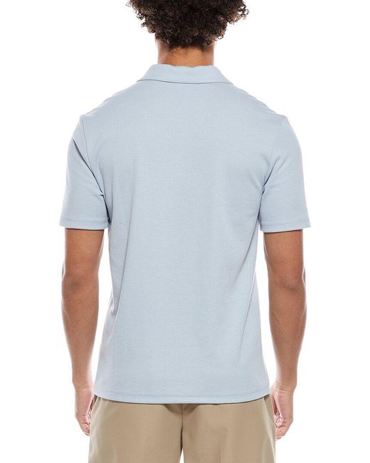 Vince Blue Mesh Rib Johnny Collar Shirt for men