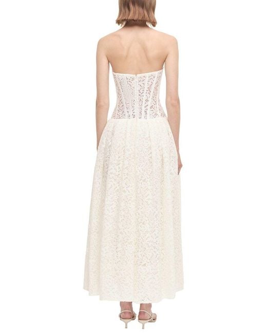 Jonathan Simkhai White Evangeline Bustier Midi Dress