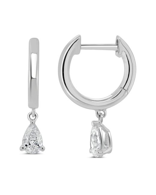 Sabrina Designs White 14k 0.39 Ct. Tw. Diamond Drop Huggie Earrings