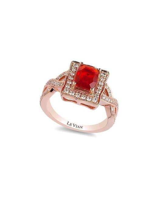 Le Vian White 14K Rose 1.41 Ct. Tw. Diamond & Opal Ring