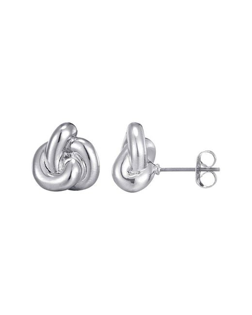 Adornia Metallic Plated Chubby Knot Stud Earrings