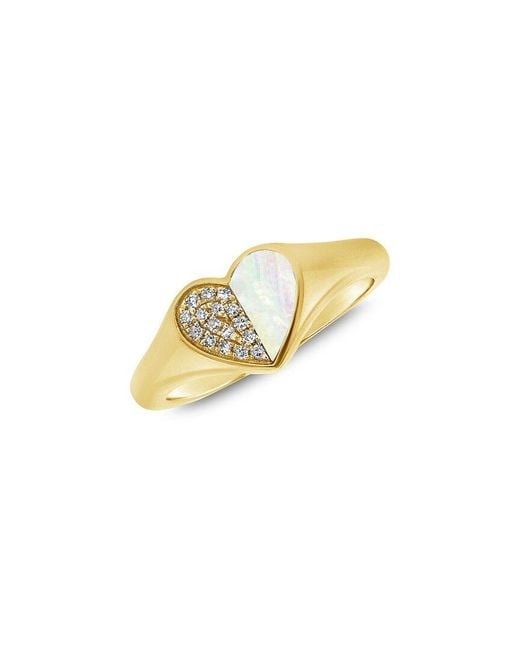 Sabrina Designs Metallic 14k 0.06 Ct. Tw. Diamond & Pearl Ring