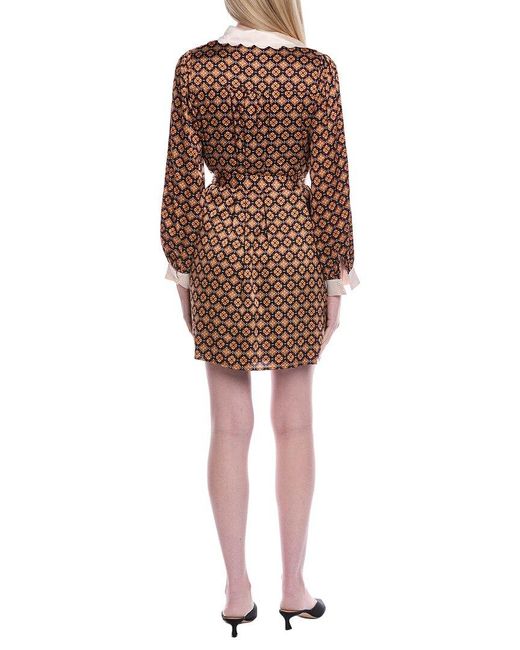 Fate Brown Scallop Collar Shirtdress