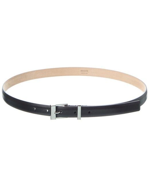 Khaite White Manhattan Leather Belt