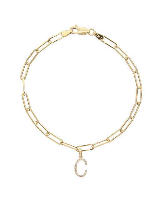 Sabrina Designs Metallic 14k Diamond Initial Charm Link Bracelet (a-z)