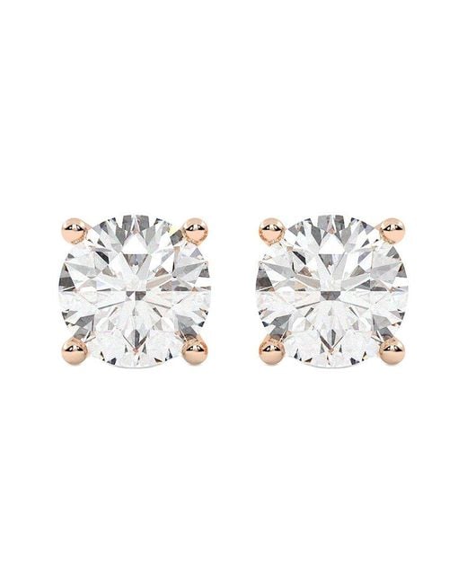 Lab Grown Diamonds Metallic 14K 2.00 Ct. Tw. Lab-Grown Diamond Stud Earrings