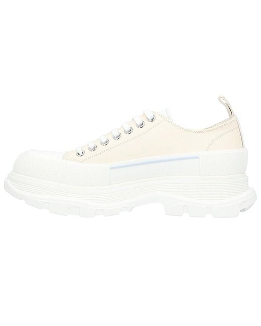 McQueen White Tread Slick Canvas Shoe for men