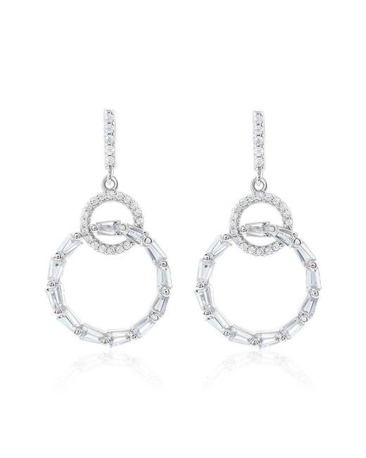Suzy Levian CZ Jewelry White Suzy Levian Cz Drop Earrings