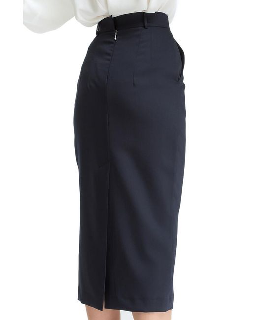 BGL Blue Wool-Blend Skirt