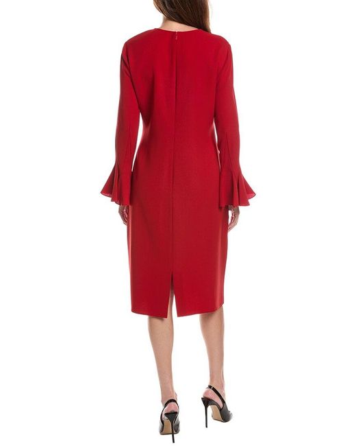 Lafayette 148 New York Red Godet Dress