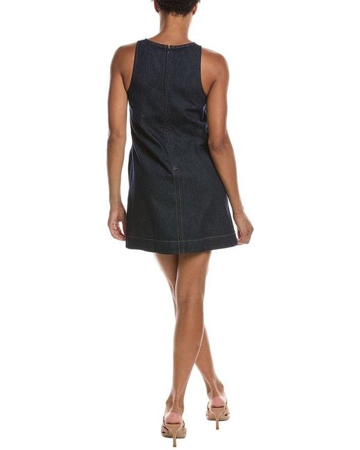 Madewell Black Denim Linen-Blend Shift Dress