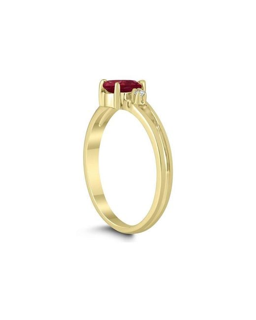Gem Spark White 14K 0.48 Ct. Tw. Diamond & Ruby Ring