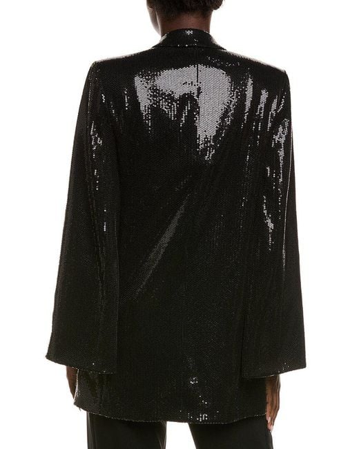 Michael Kors Black Sequin Silk-Blend Cape Jacket