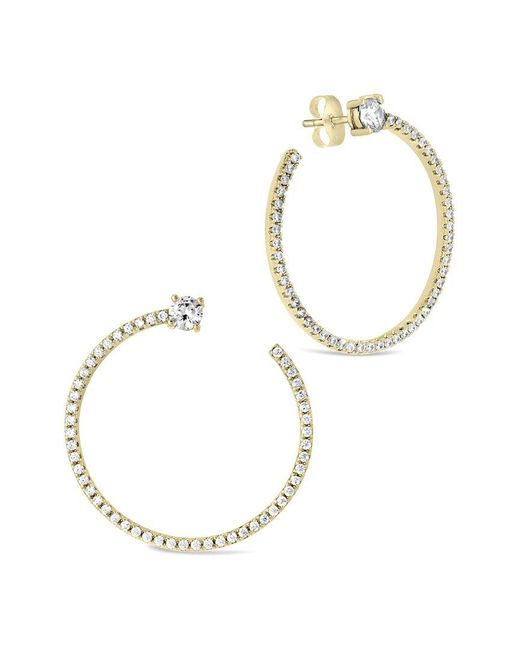 Sterling Forever Metallic Cz Cindy Circle Stud Earrings
