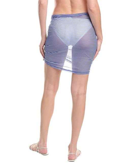 Sea Level Blue Varsity Drawstring Mesh Mini Skirt