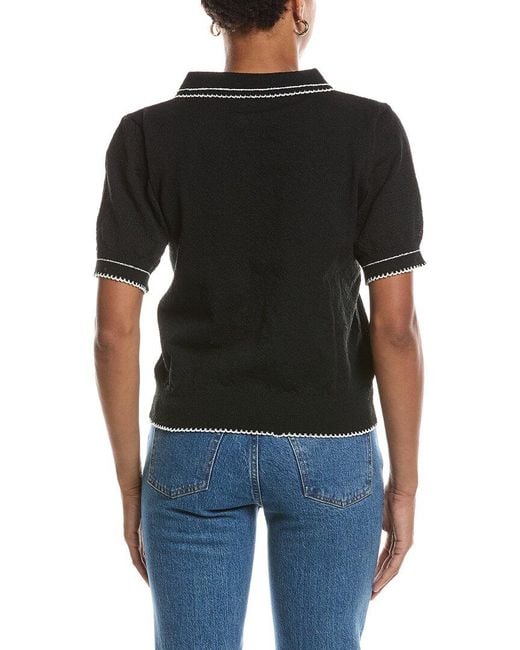 Estellina Black Knit Top