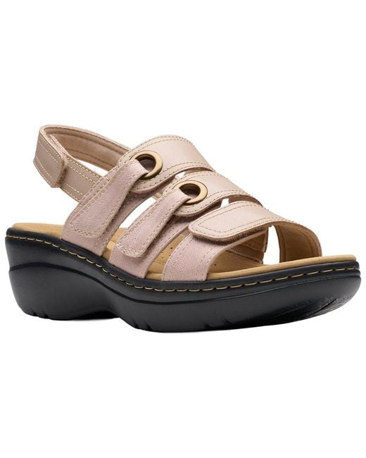 Clarks Brown Merliah 2 Bali Leather Wedge Sandal
