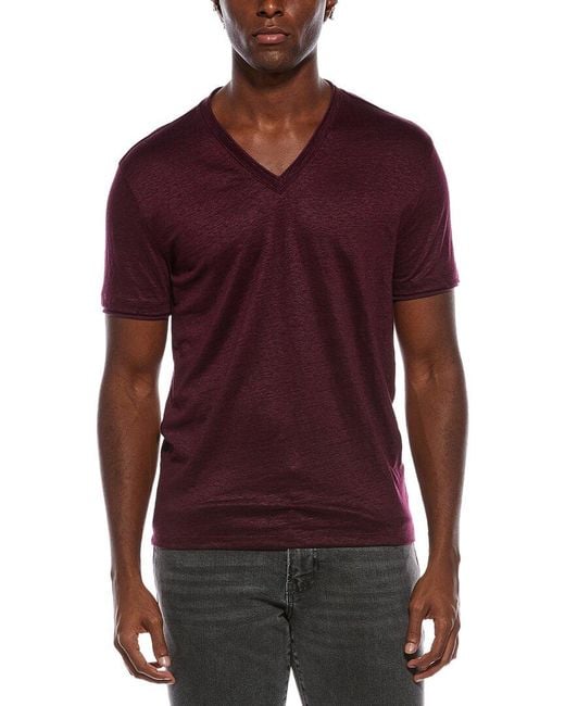 John Varvatos Red Wooster Slim Fit Linen Shirt for men