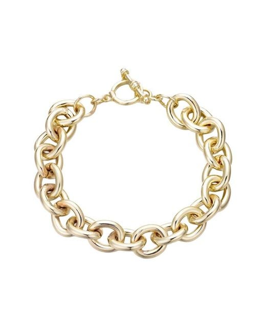Adornia Metallic Plated Chunky Oval Link Toggle Bracelet