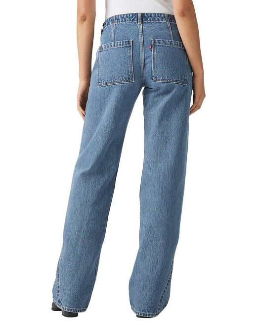 Levi's Blue Low Loose Styled Zipper Straight Jean