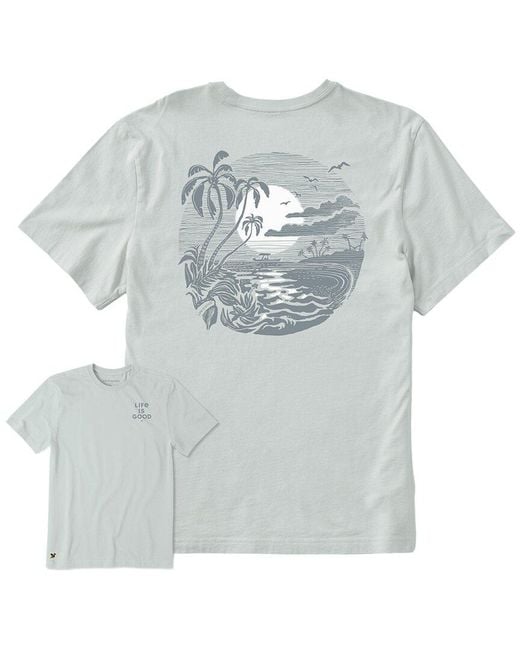 Life Is Good. Gray Crusher T-Shirt for men