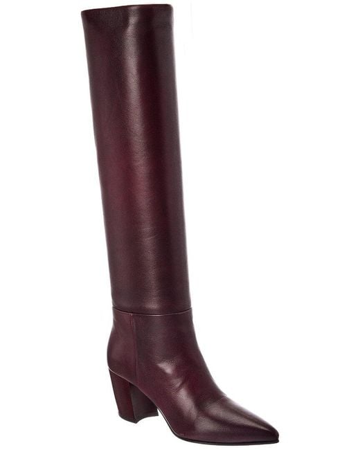 Prada Red 65 Leather Knee Boot