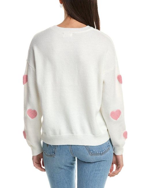 Fate White Heart Applique Sweater