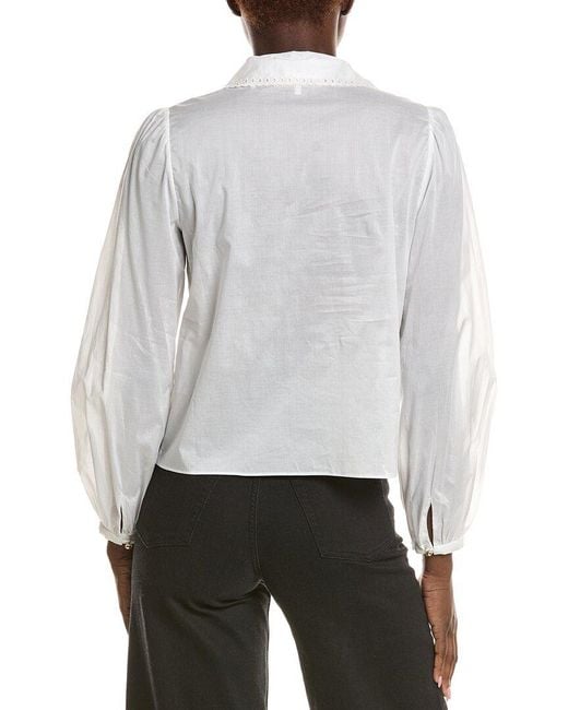 FRAME White Frame The Eyelet Sailor Blouse