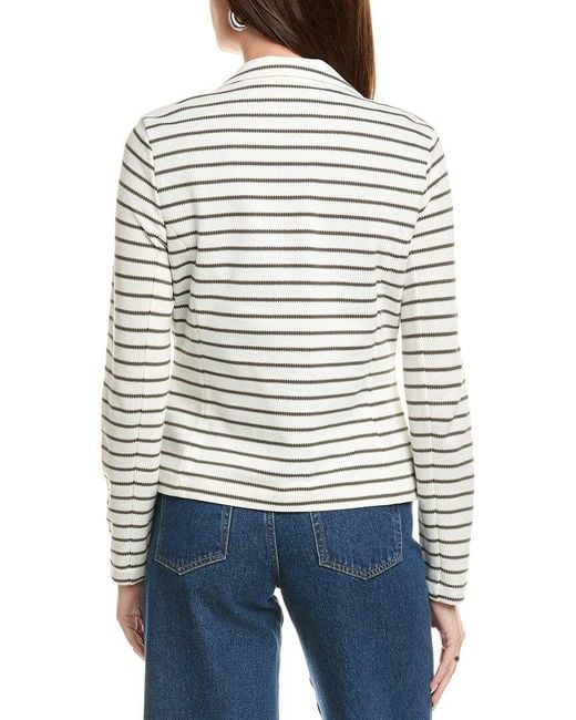 Tommy Bahama White Knit Pique Stripe Blazer