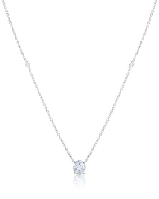 Diana M White 14K 0.25 Ct. Tw. Diamond Necklace