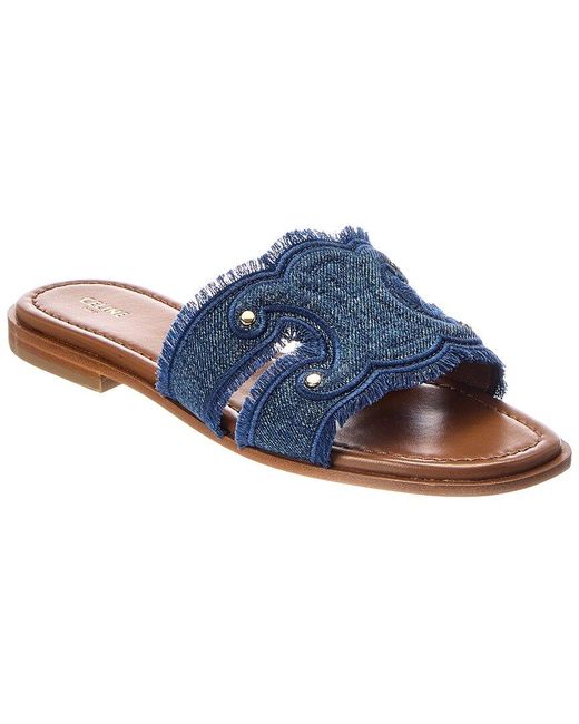 Céline Blue Marina Denim Mule