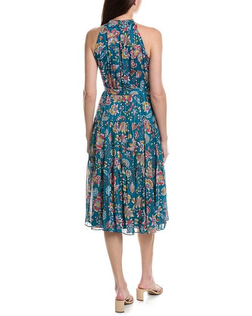 Nanette Lepore Blue Yin Shadow Stripe Midi Dress