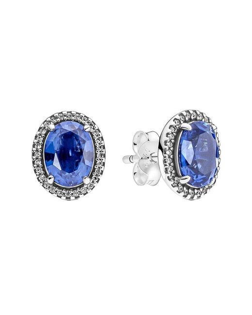 Pandora Blue Timeless Cz Stud Earrings