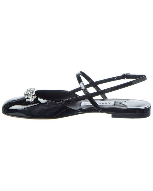 Jimmy Choo Blue Belinda Patent Slingback Ballerina Flat