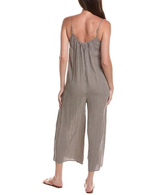 Z Supply Gray Flared Gingham Jumpsuit