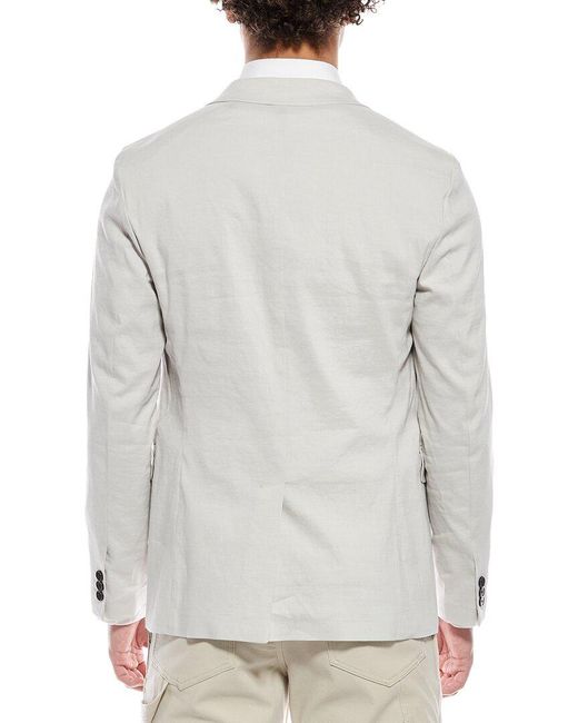 Theory Gray Clinton Linen-Blend Blazer for men