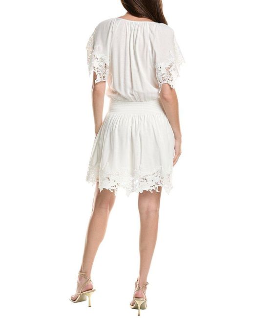 Ramy Brook White Jacy Linen-Blend Mini Dress