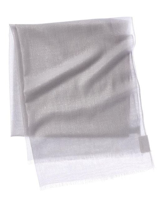 Brunello Cucinelli Gray Cashmere & Silk-Blend Scarf