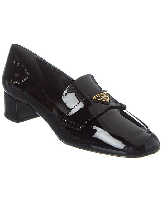 Prada Black Logo Patent Pump