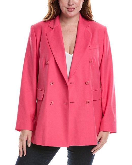 Marina Rinaldi Pink Plus Double-breasted Blazer