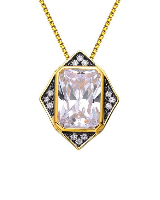 Genevive Jewelry Metallic 14k Plated Cz Pendant